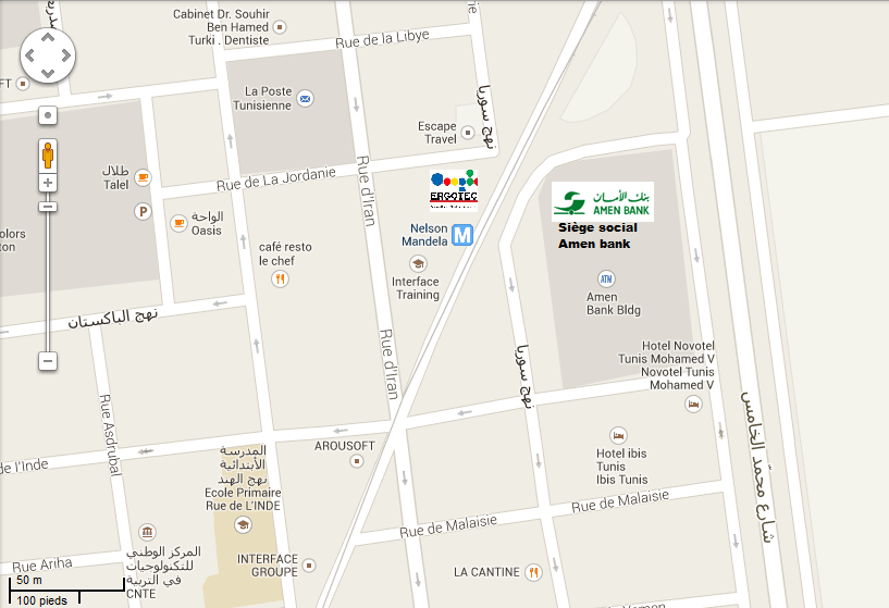 Localisation ERGOTEC Tunis